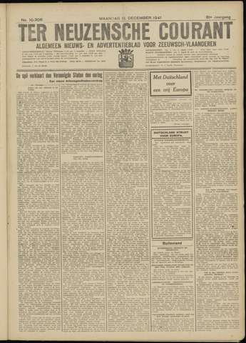 Ter Neuzensche Courant / Neuzensche Courant / (Algemeen) nieuws en advertentieblad voor Zeeuwsch-Vlaanderen 1941-12-15