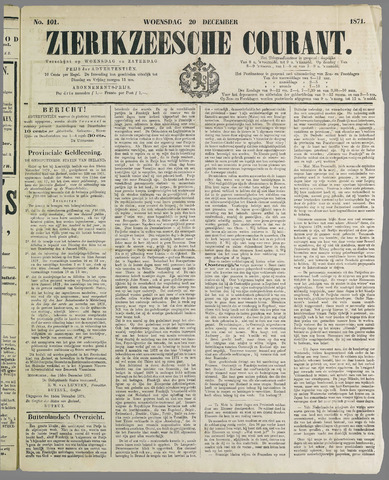 Zierikzeesche Courant 1871-12-20