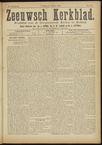Zeeuwsche kerkbode, weekblad gewijd aan de belangen der gereformeerde kerken/ Zeeuwsch kerkblad 1905-03-24