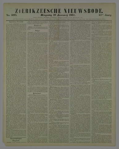 Zierikzeesche Nieuwsbode 1886-01-19