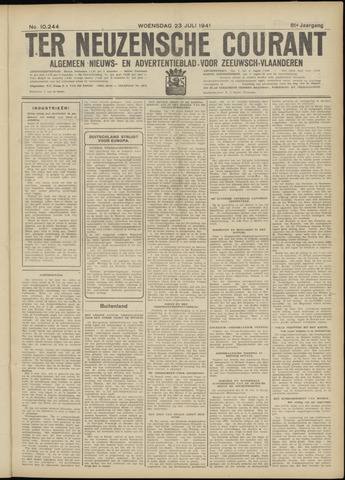 Ter Neuzensche Courant / Neuzensche Courant / (Algemeen) nieuws en advertentieblad voor Zeeuwsch-Vlaanderen 1941-07-23