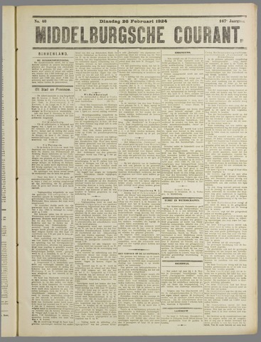 Middelburgsche Courant 1924-02-26