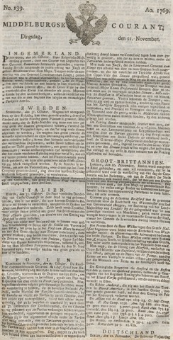 Middelburgsche Courant 1769-11-21