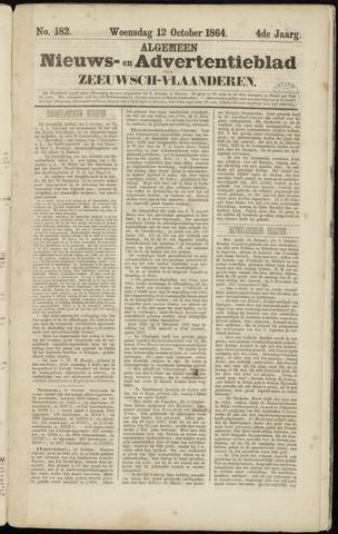 Ter Neuzensche Courant. Algemeen Nieuws- en Advertentieblad voor Zeeuwsch-Vlaanderen / Neuzensche Courant ... (idem) / (Algemeen) nieuws en advertentieblad voor Zeeuwsch-Vlaanderen 1864-10-12