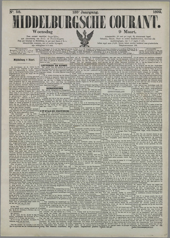 Middelburgsche Courant 1892-03-09