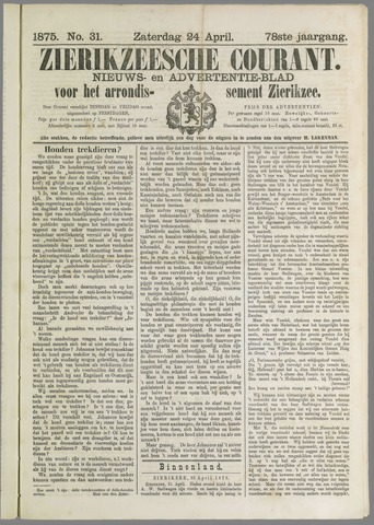 Zierikzeesche Courant 1875-04-24