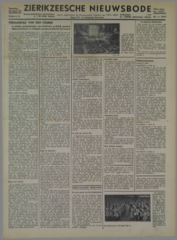 Zierikzeesche Nieuwsbode 1943-04-24