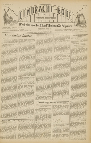 Eendrachtbode /Mededeelingenblad voor het eiland Tholen 1947-05-09