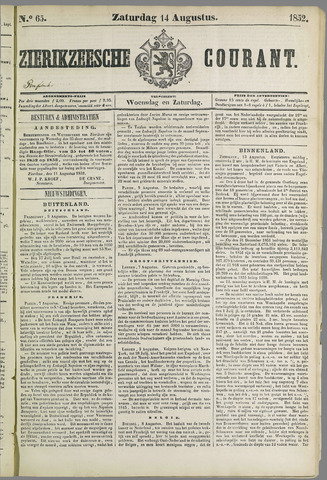 Zierikzeesche Courant 1852-08-14