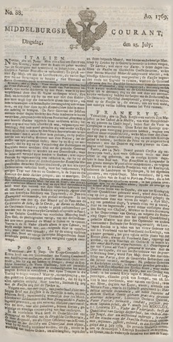 Middelburgsche Courant 1769-07-25