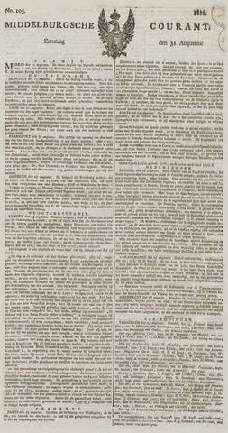 Middelburgsche Courant 1816-08-31
