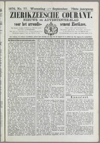 Zierikzeesche Courant 1876-09-27