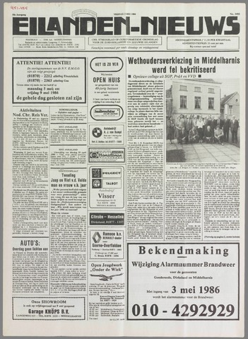 Eilanden-nieuws. Christelijk streekblad op gereformeerde grondslag 1986-05-02