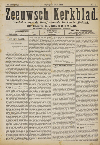 Zeeuwsche kerkbode, weekblad gewijd aan de belangen der gereformeerde kerken/ Zeeuwsch kerkblad 1911-06-23