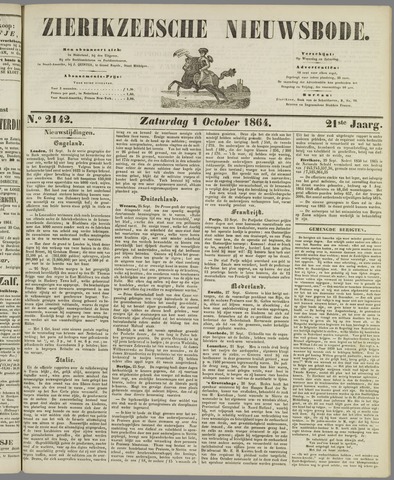 Zierikzeesche Nieuwsbode 1864-10-01