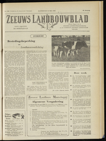 Zeeuwsch landbouwblad ... ZLM land- en tuinbouwblad 1958-05-31