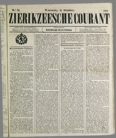 Zierikzeesche Courant 1864-10-19