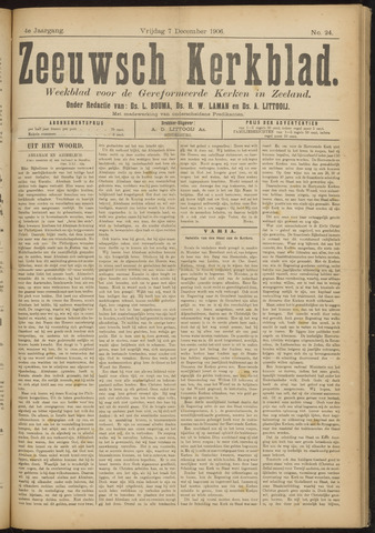 Zeeuwsche kerkbode, weekblad gewijd aan de belangen der gereformeerde kerken/ Zeeuwsch kerkblad 1906-12-07