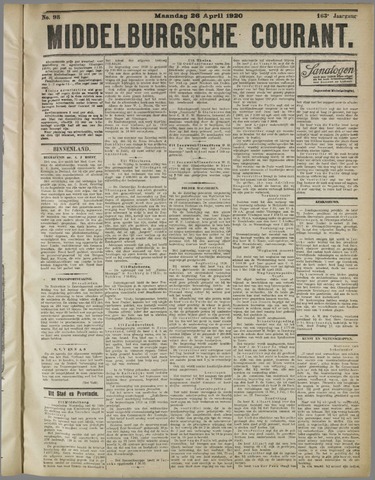 Middelburgsche Courant 1920-04-26