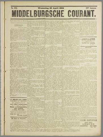 Middelburgsche Courant 1924-04-30