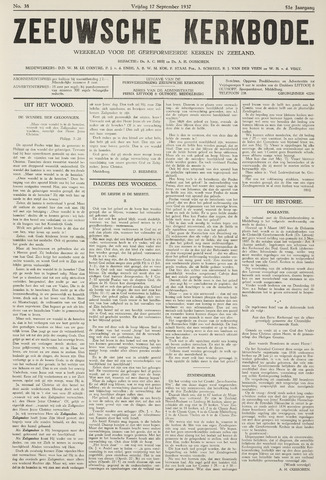 Zeeuwsche kerkbode, weekblad gewijd aan de belangen der gereformeerde kerken/ Zeeuwsch kerkblad 1937-09-17