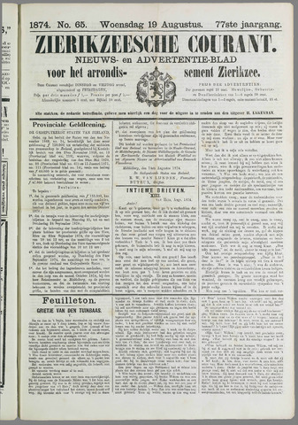 Zierikzeesche Courant 1874-08-19