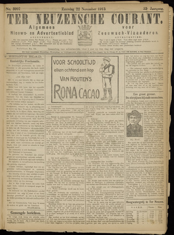 Ter Neuzensche Courant / Neuzensche Courant / (Algemeen) nieuws en advertentieblad voor Zeeuwsch-Vlaanderen 1913-11-22