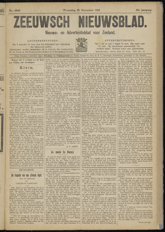 Ter Neuzensch Volksblad / Zeeuwsch Nieuwsblad 1918-12-25
