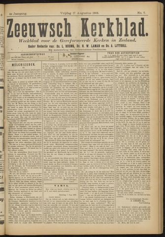 Zeeuwsche kerkbode, weekblad gewijd aan de belangen der gereformeerde kerken/ Zeeuwsch kerkblad 1906-08-17