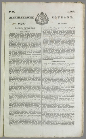Zierikzeesche Courant 1833-10-29