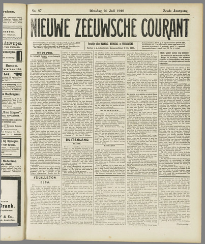 Nieuwe Zeeuwsche Courant 1910-07-26
