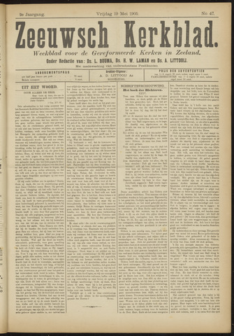 Zeeuwsche kerkbode, weekblad gewijd aan de belangen der gereformeerde kerken/ Zeeuwsch kerkblad 1905-05-19