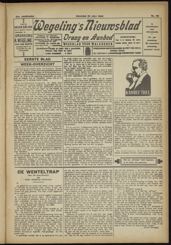 Zeeuwsch Nieuwsblad/Wegeling’s Nieuwsblad 1926-07-30