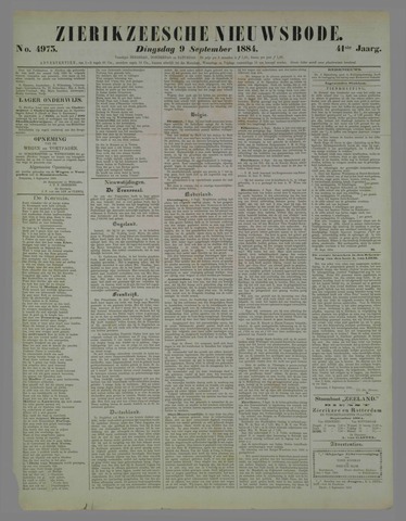 Zierikzeesche Nieuwsbode 1884-09-09