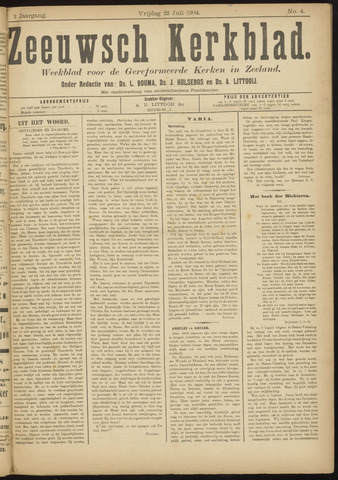 Zeeuwsche kerkbode, weekblad gewijd aan de belangen der gereformeerde kerken/ Zeeuwsch kerkblad 1904-07-22