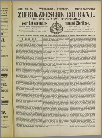 Zierikzeesche Courant 1888-02-01