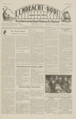 Eendrachtbode /Mededeelingenblad voor het eiland Tholen 1950-02-24