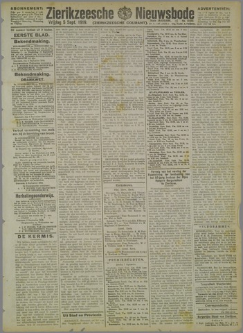 Zierikzeesche Nieuwsbode 1919-09-05