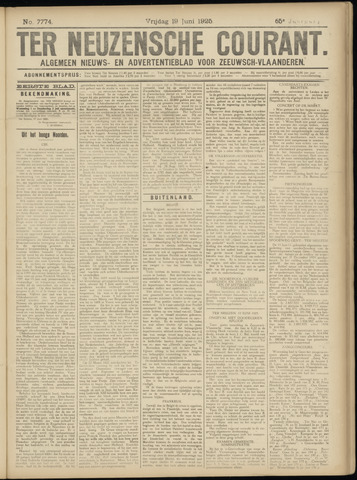 Ter Neuzensche Courant / Neuzensche Courant / (Algemeen) nieuws en advertentieblad voor Zeeuwsch-Vlaanderen 1925-06-19