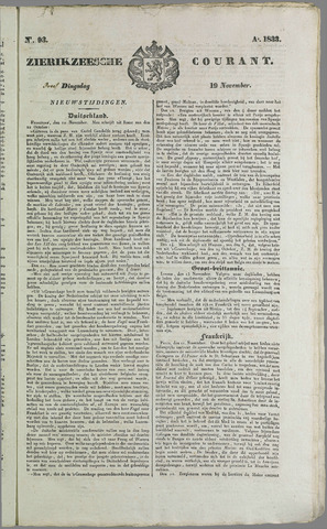 Zierikzeesche Courant 1833-11-19