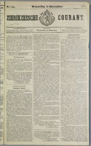 Zierikzeesche Courant 1858-12-29