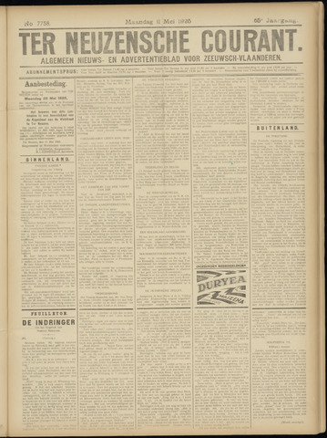 Ter Neuzensche Courant / Neuzensche Courant / (Algemeen) nieuws en advertentieblad voor Zeeuwsch-Vlaanderen 1925-05-11