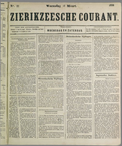 Zierikzeesche Courant 1870-03-16