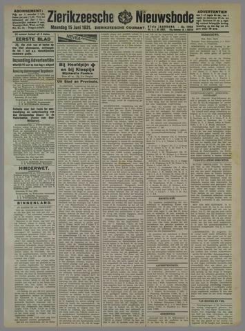 Zierikzeesche Nieuwsbode 1931-06-15