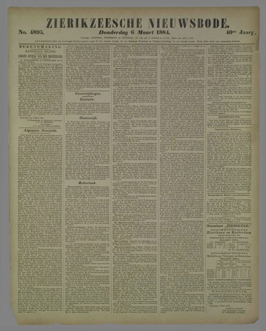 Zierikzeesche Nieuwsbode 1884-03-06