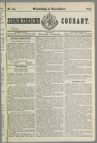 Zierikzeesche Courant 1852-11-24
