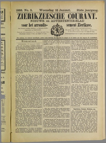 Zierikzeesche Courant 1888-01-18