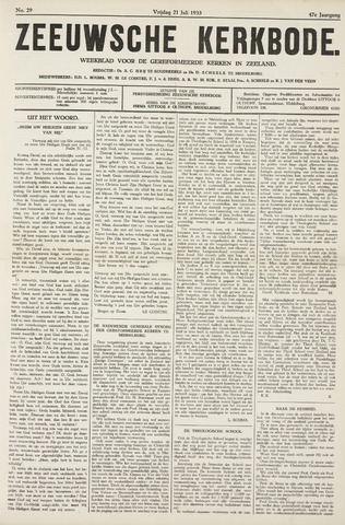 Zeeuwsche kerkbode, weekblad gewijd aan de belangen der gereformeerde kerken/ Zeeuwsch kerkblad 1933-07-21