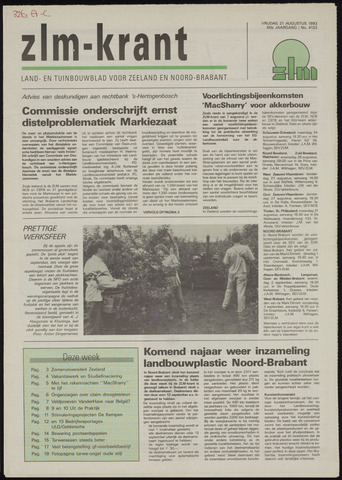 Zeeuwsch landbouwblad ... ZLM land- en tuinbouwblad 1992-08-21