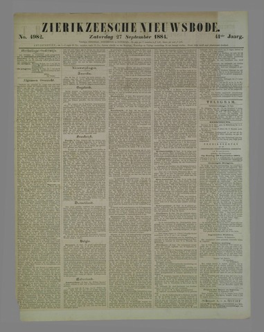 Zierikzeesche Nieuwsbode 1884-09-27